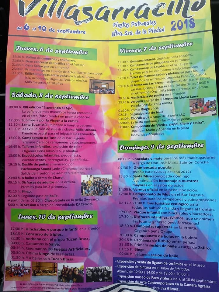 Fiestas patronales en honor de Nuestra Señora de la Piedad 2018 Villasarracino